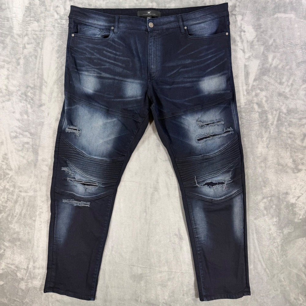 Jordan Craig Aaron Legacy Edition Jeans Men's 42x32 Blue Dark Wash Distressed